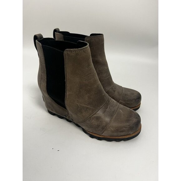 Sorel Lea Wedge Joan of Arctic Chelsea Leather Ankle Boot Booties Women 6.5 - Picture 4 of 9
